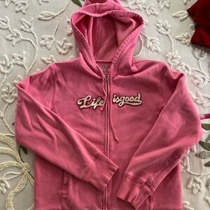 Life is Good zip up hoodie sweatshirt